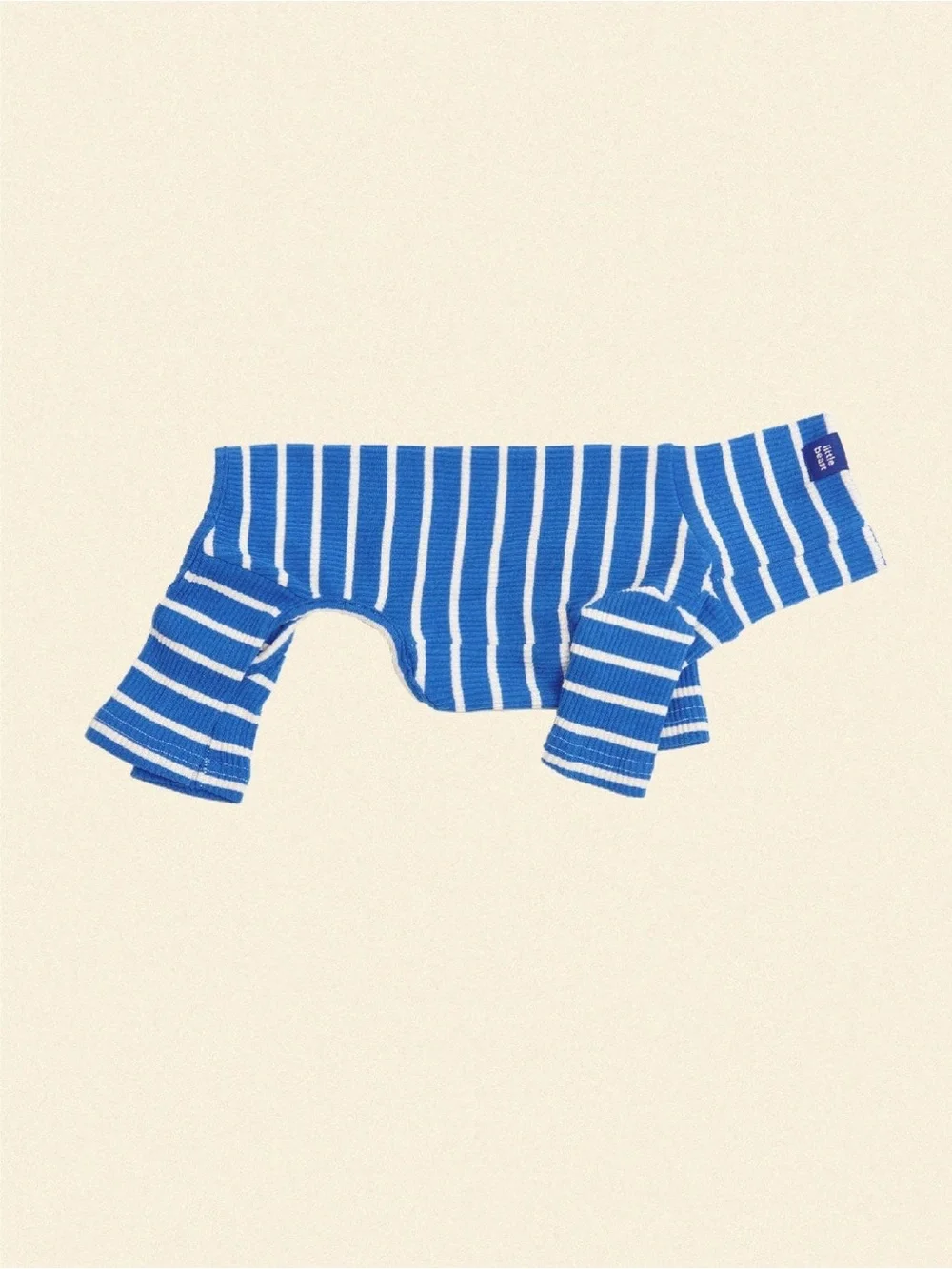 Little Beast ‘Greek To Me’ Blue & White Striped Dog Onesie XXS